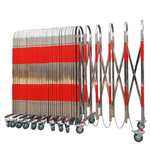 Ber de circulation rétractable – 1,1 m x 10 m en acier inoxydable avec roues pour l'entretien des routes et chantiers de construction.