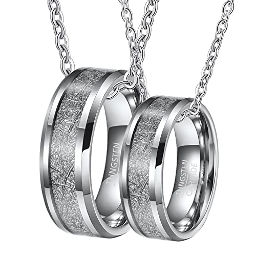 Collier personnalisé bague fiançailles tungstène 8mm