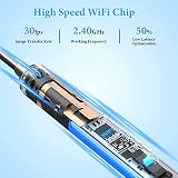 ACWOO Otoskop endoskop, Otoskop cyfrowy, endoskop do uszu, aparat uszy 1296P WIFI oczyszczacz uszu z 6 diodami LED, 4,5 mm HD endoskop ucha, zestaw do czyszczenia uszu dla iOS i Androida (czarny)
