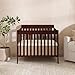 Dream On Me Aden 4-in-1 Convertible Mini Baby Crib in Espresso, GreenGuard Gold & JPMA, Sustainable Pinewood, Non-Toxic Finish, 3 Mattress Heights, Converts to Mini Day & Twin-Size Bed
