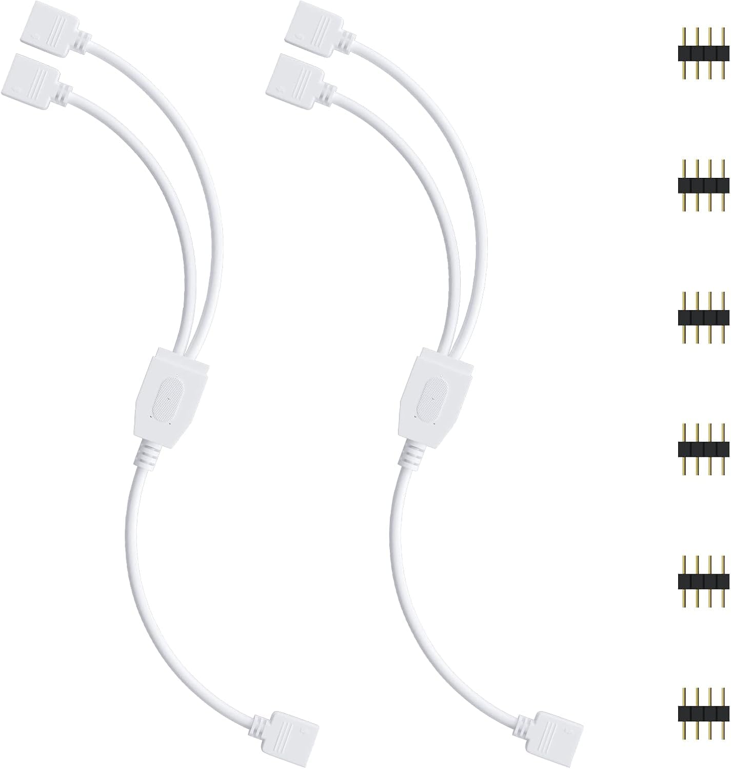 REDTRON Kit de connecteurs pour ruban LED 4 Broches Diviseur 1 à 2 Câble Accessoires DIY 5050 3528 2835