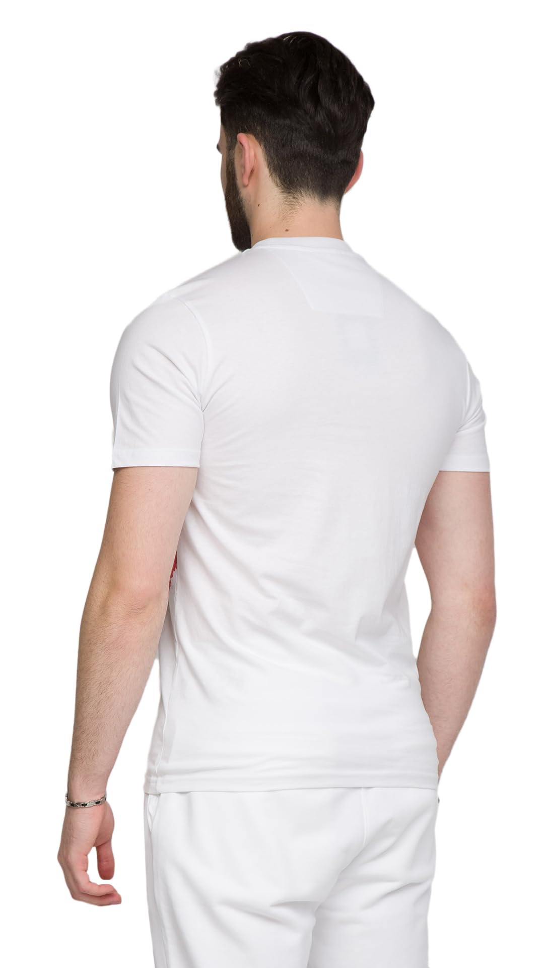 Cavalli Class Modny męski t-shirt z nadrukiem tygrysiego oka