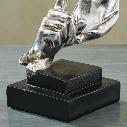 Escultura Abstracta de Mesa Silencio Antiguo Plata miniatura 5