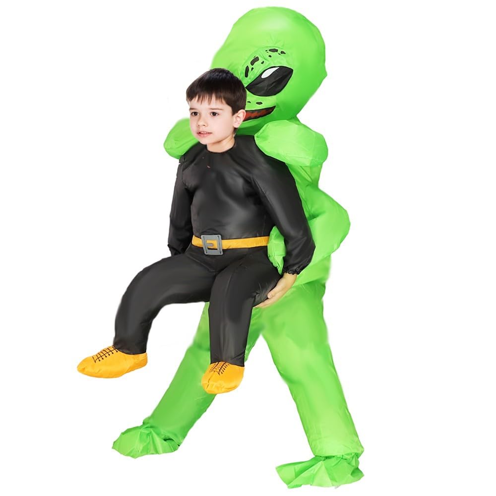Rafalacy Kids Inflatable Alien Costume, Blow Up Alien Outfit for Children Halloween Party Costumes Fancy Dress(100-130cm) - Image 4