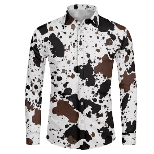 Men's Muscle Fit Dress Shirts Wrinkle-Free Long Sleeve Casual Button Down Shirts