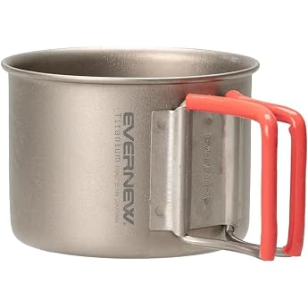 EVERNEW ECAL752 Ti (RED) Demitasse 220 FH Titanium Mug, Single Wall 7.4 fl oz (220 ml), Recon Tube, Red
