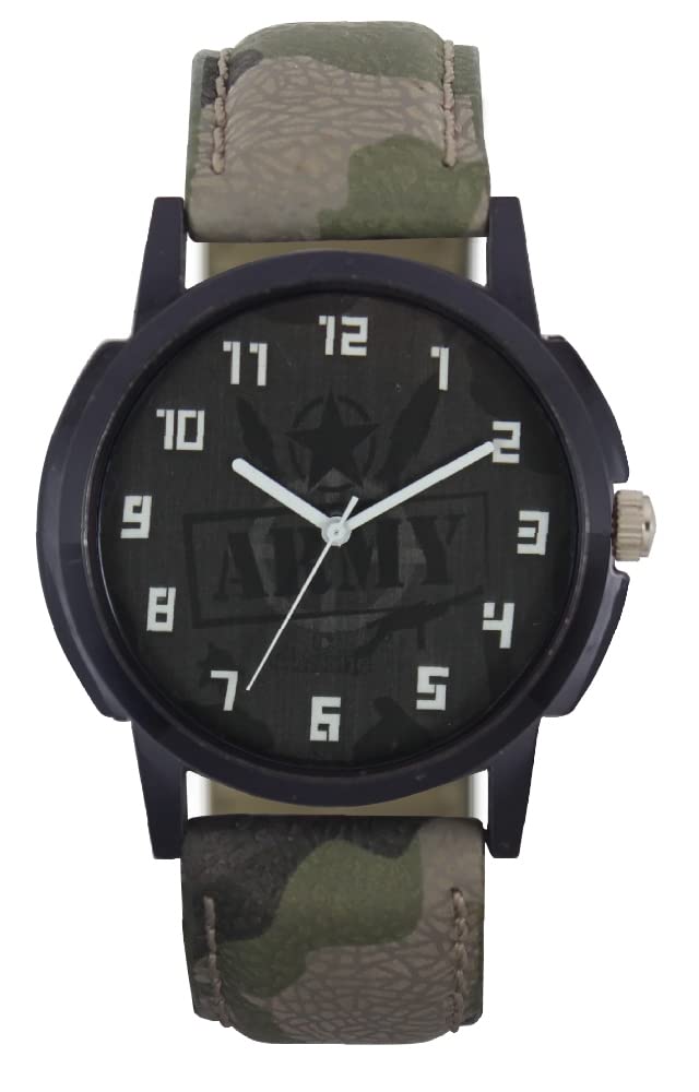Pragati Creation Casual Numeric Black Dial Leather Olive Green Belt Formal Watches for Boys Mens (B0C38RP4WH) Amazon Price History, Amazon Price Tracker