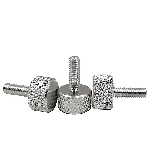 M4 - Tornillos moleteados de aluminio multicolor 20 piezas M4 x 0630in plateado