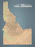 Idaho Fire Lookouts Map 18x24 Poster (Natural Earth)