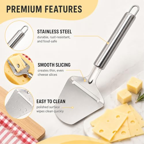 Foto von Käseschneider,Käsehobel Aus Rostfreiem Edelstahl,Cheese Slicer,Für Alle Käsesorten,Käsemesser,Trüffelhobel,Für Hart- Und Schnittkäse,Spülmaschinenfest,Für Schneiden Von Käse,Gemüse,Kartoffeln