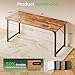 Huuger Computer Desk, 55 Inch Home Office Desk, Gaming Writing Work from Home Study Desk, Large Legroom, Sturdy Metal Frame, Modern Simple, Rustic Brown