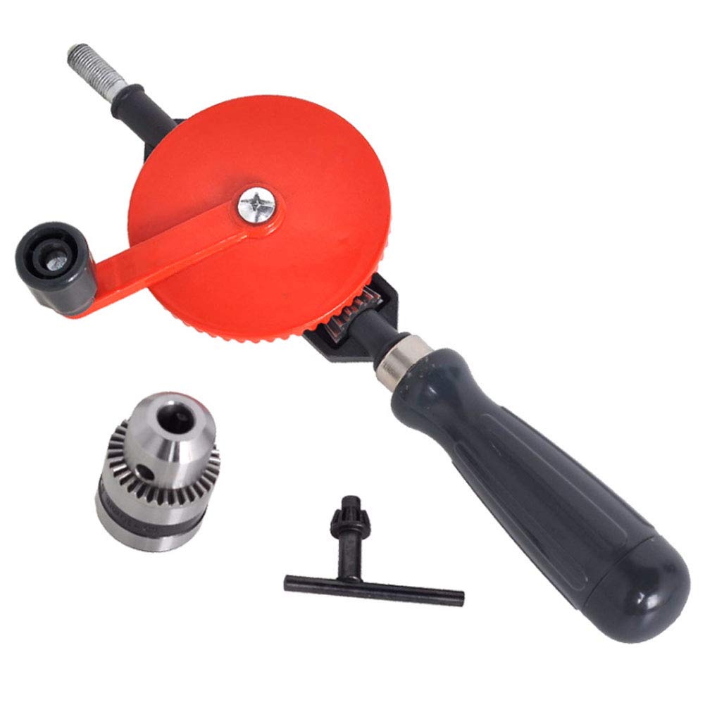Artesano Taladro de mano de doble piñón de 3/8" Herramientas de bricolaje de madera Chuck Capacidad herramienta de perforación manual, un taladro manual Segura