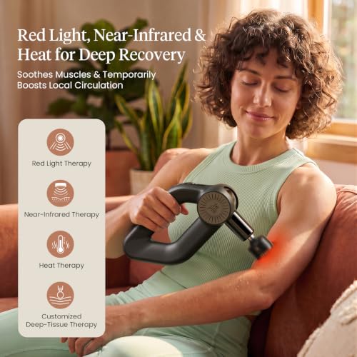 Image of BOB AND BRAD D6 Ultra Max Massage Gun 8-16mm Adjustable Amplitude and Infrared Light, Deep Tissue Percussion Professional Muscle Massager for Athletes, FSA Eligible & HSA Approved