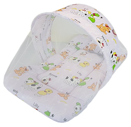 Image of Amardeep and Co Toddler Mattress with Mosquito and Insect Protection Net 70 * 40 cms (Brownie Mauve)