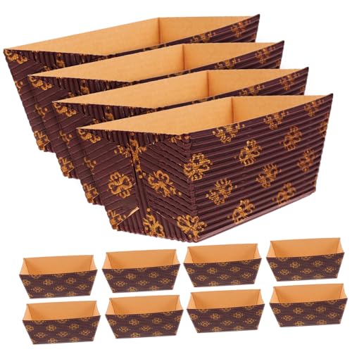 JECOMPRIS Teglie Per Plumcake Di Carta Per Cottura Al Forno, 25 Mini Teglie Rettangolari, Resistenti All'olio, Adatte Per Pasticcerie e Chioschi