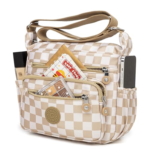 Image of Pealwel Women Shoulder Handbag Roomy Multiple Pockets Bag Ladies Crossbody Purse Tote Top Handle Satchel