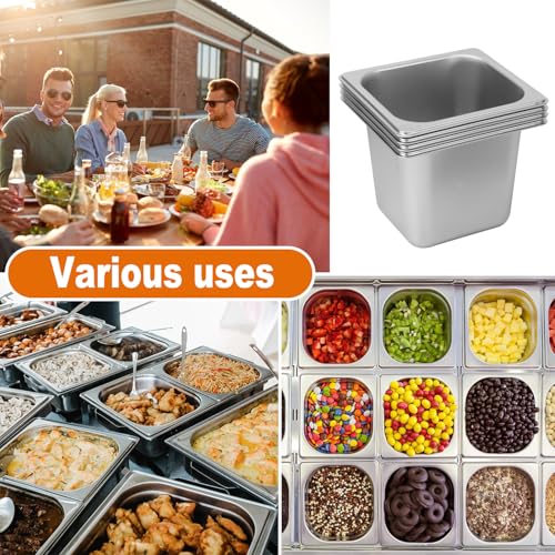 Image of 6 Pack, 1 /6 Size Stainless Steel Steam Table Pan