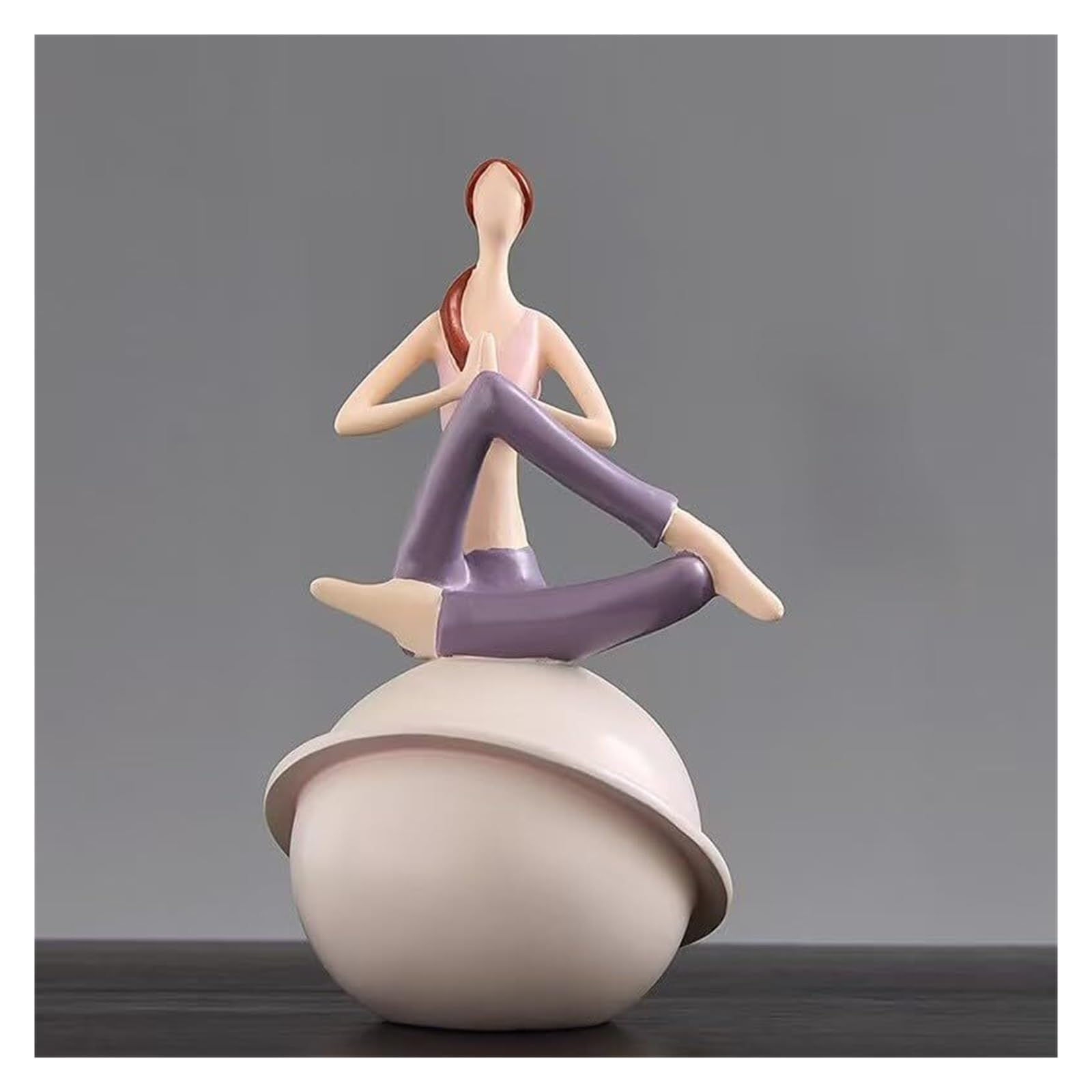 GlamourYard Knick Knacks Creative resin yoga girl figurine meditation poses on stone 10 styles for choice Aesthetic Room Decor(Style)