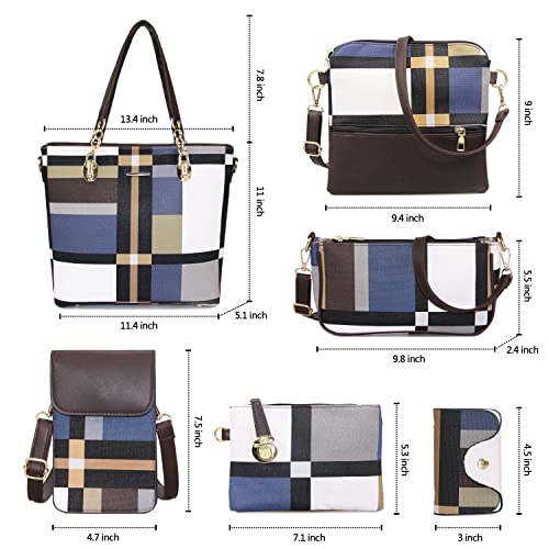 Image of OTMIPIML Purses and Handbags for Women Synthetic Leather Tote Crossbody Bags Satchel Purses Set 6pcs | Set