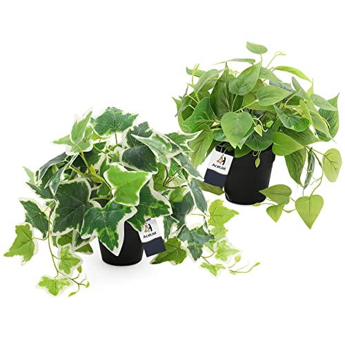 AceList 2 Pack Fake Plants Decor, Artificial Plants for Home