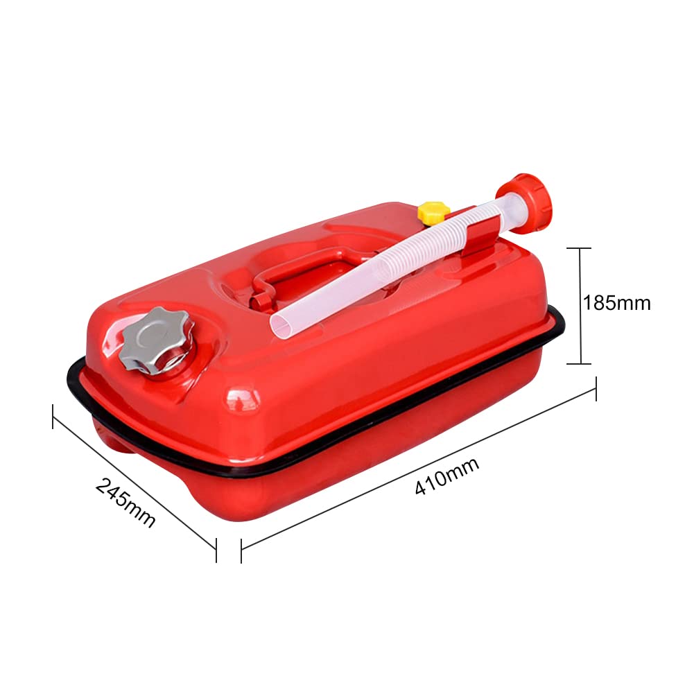 Jerrican en Métal,iSpchen 5L Jerrican Essence Jéservoir de Carburant Bidons pour Carburants Jerrican Bidon Métal Essence Bidon Jerrycan à Essence Bidon Jerrican Métallique pour Huile,Eau