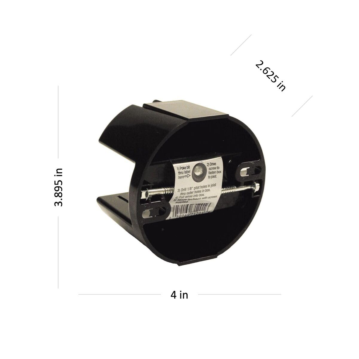 RACO 7120-1 SADDLE BOX 4 in. Round Ceiling Fan and Fixture Box, Black - Image 5