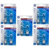 GE Lighting 60-Watt 580-Lumen Vibration Resistant B13 Light Bulb, Crystal Clear, 10 Bulbs