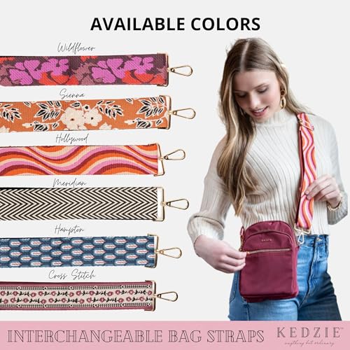 Image of KEDZIE Embroidered Interchangeable Bag Straps Adjustable Length 55 inch Handbag Purse 2-inch Wide Guitar Style Crossbody Strap