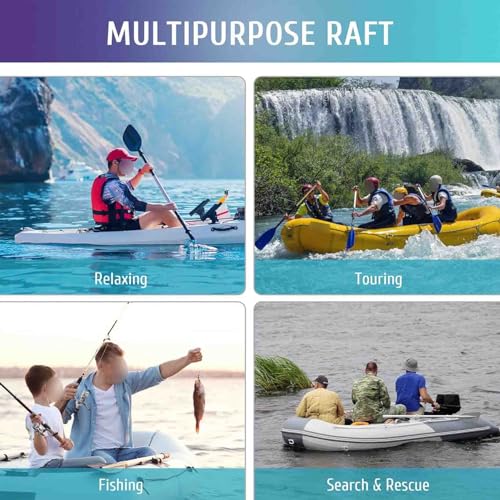Galpbbcade Canotto Gonfiabile Portatile Pvc Addensato Gommone Gonfiabile Per Motore Canotto Da Pesca Barca A Remi E Barca A Vela Dinghy,A,400 * 210 * 120Cm - 2
