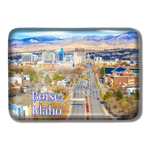 Gozisoci Imanes de nevera 3D para Town Boise Idaho Estados Unidos, de cristal, rectangulares, hechos a mano, calcomanías para nevera, bonitos recuerdos, decoración del hogar y la cocina