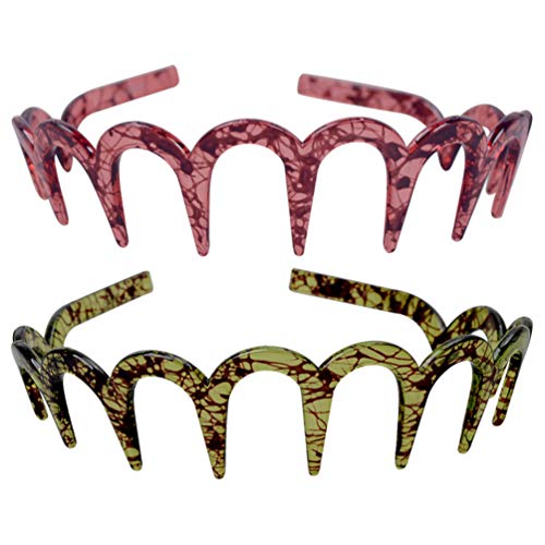 Shark Tooth Headband, 2pcs Tooth Comb Headband Unisex Band for Women Men, Assorted Color, 15X12.8X3.5cm