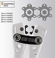 Vista 4 de Sanuke Herramienta de Crimpado de Terminal de Cable de Batería para AWG 8 6 4 2 1/0, Alicates de Crimpado de Terminal de Alambre de Cobre