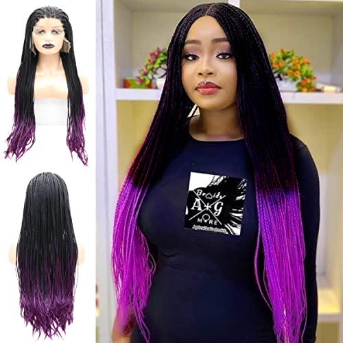 Perruque tressée violette pour costume quotidien et métamorphose cosplay haute coiffure