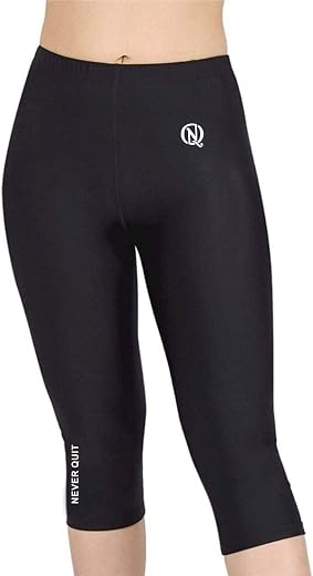NEVER QUIT Compression Capri Leggings for Women - Yoga Capris, Running Tights, Gym Pants