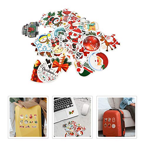 Toyvian 50 Folhas Adesivos de Natal Adesivos de Presente para Garrafas de Ãgua Adesivos de Vinil à P