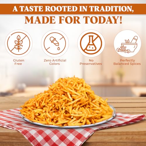 Image of Masala Aloo Laccha | Panchhi Aloo lacha | Agra Special Namkeen | Indian Snacks Spicy tangy & Tasty Namkeen | Panchhi namkeen (200 gm) Pack of 1