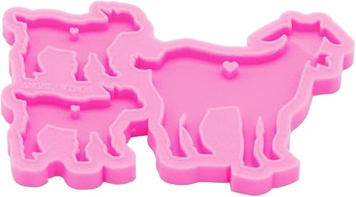 Miniatura 5 de Angel Wings Molde de familia de ovejas brillantes y brillantes, moldes de silicona para madre y bebé, moldes de resina epoxi para bricolaje, llavero