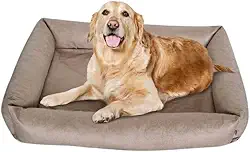 Cama Para Cachorro Grande 100x87 Cm - ESCOLHA A COR - 100% Lavável e Resistente - Pet Querido (CAPUCCINO)