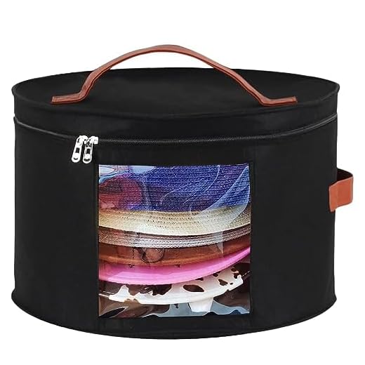 Memfish Caixas de chapéu para mulheres armazenamento de chapéu de viagem caixa grande redonda bolsa organizadora de aba larga cowboy homens vaqueiros bonés roupas armário armazenamento chapéu dobrável caixa com tampas (1-preto)