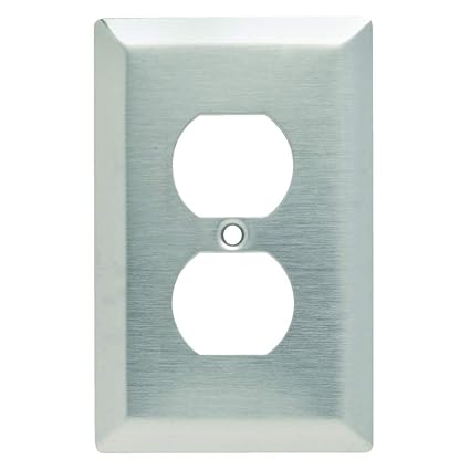 Legrand-Pass & Seymour Pass & Seymour SSJ8 1 Gang Junior Jumbo Stainless Steel Receptacle Cover