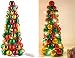 Produktbild Britesta Weihnachtskegel: LED-beleuchtete Weihnachtsbaum-Pyramide mit bunten Kugeln, 30 cm (Kugelpyramide Weihnachten)