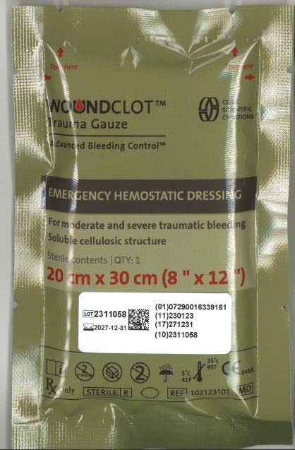 Gasa Hemostática WoundClot trauma gauze (20cm x 30cm)