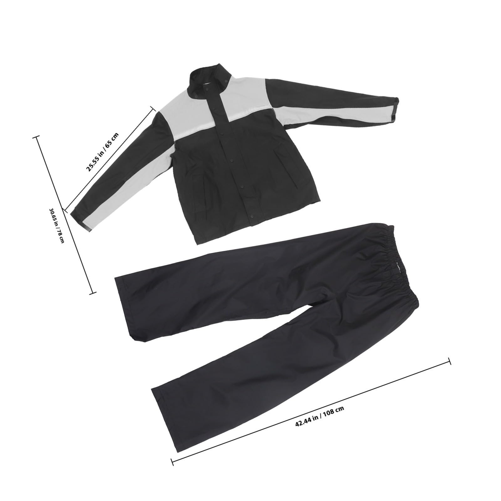 Traje de Lluvia para Motocicleta Hombre Xl 3xl PU Adhesivo Negro