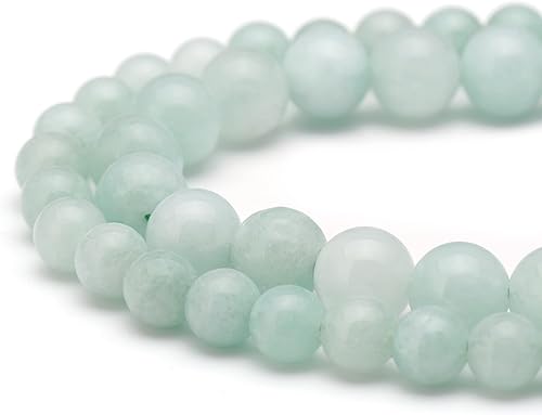 Miniatura 3 de Youngbling Cuentas de piedras preciosas naturales para la fabricación de joyas, cuentas de jade birmano pulido redondo liso de 0.236 pulgadas para