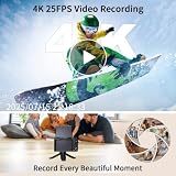 ARNSSIEN Aparat cyfrowy 4K z obrotowym ekranem 180°, kompaktowy aparat 2,8 cala z zoomem 16X, wygodny design podróżny, wbudowana bateria 1500mAh do 2-godzinnego nagrywania, Y1