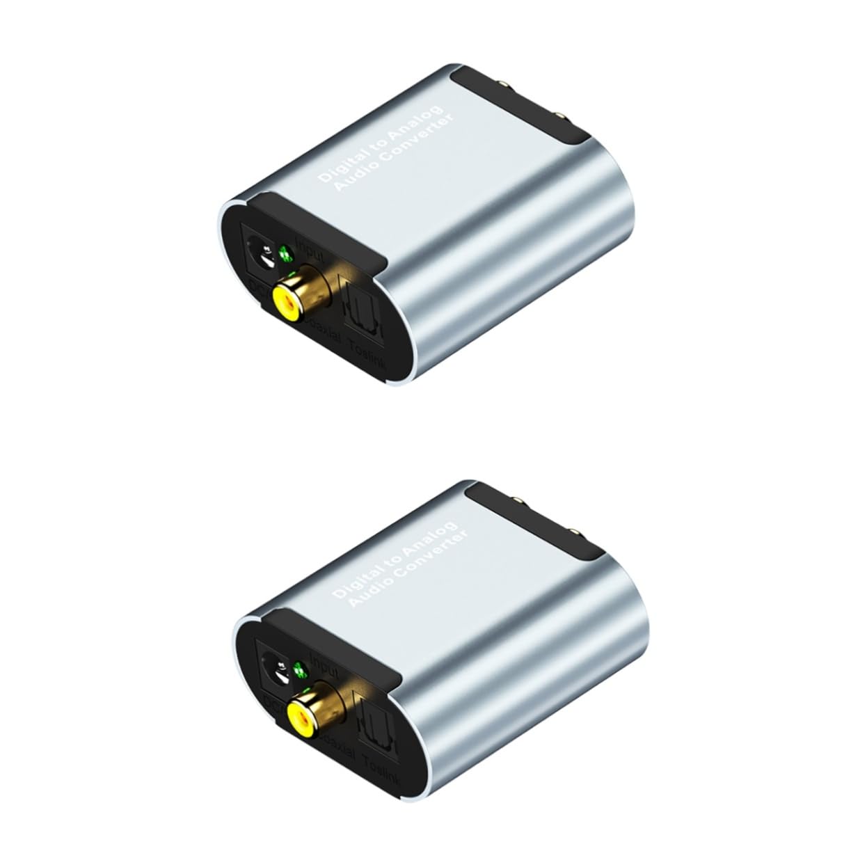 OSALADI Lot De 2 Convertisseurs Audio Analogiques À Fibre Optique Numérique Vers Analogique Réglage Du Volume Sortie Casque 3 5 Mm Audio Domestique/professionnel