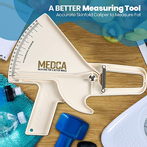 Pro Body Skin Caliper - Handheld BMI Measuring Tool - Accurate Skinfold Caliper Measures Fat for Men and Women, for Monitoring Fitness and Weight Loss Goals, Instructions and Body Fat Chart, White by MEDca - Image 7