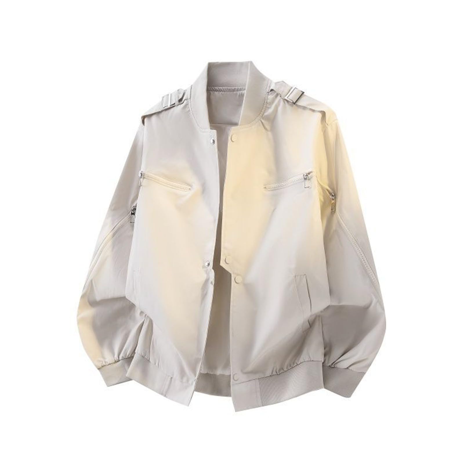 Generisch Herbst Jacken FüR Damen Lässige Baseballjacke im wasserabweisenden, leichten Oberbekleidungsstil mit lockerer Passform