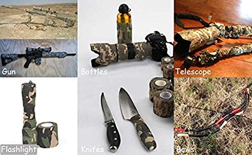Healthcom 6 Pcs Self Adhesive Protective Camouflage Tape Wrap Outdoor Tapes Self Adherent Hunting Camouflage Strong Wrap Stickers Bike Bandages Stretch Elastic Cohesive Bandage #TOP6