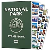 National Parks Stamp Book with Sticker Set: Passport-Sized National Park Book with Passport Stickers, Travel Planner, Map, and Parks Checklist Tracker